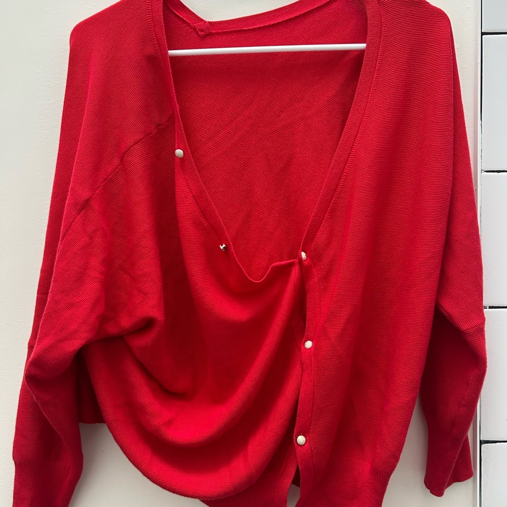 ba&sh Vibrant Red Women's Cardigan Sweater Size Small